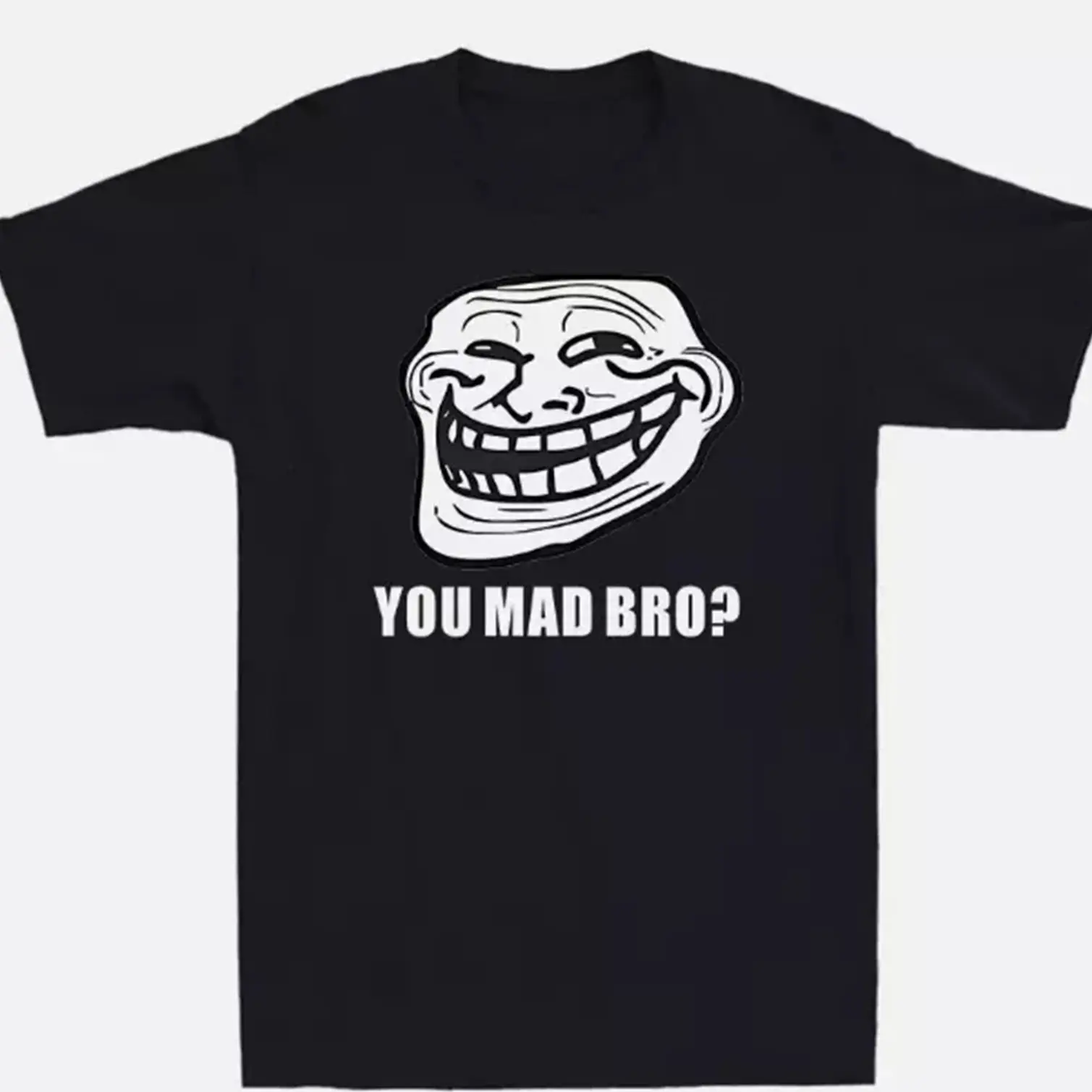 Troll Face Memes, Angry Man Problem, Fun Giant Monster Face Couple Short-Sleeved T-Shirt for Men and Women Kids