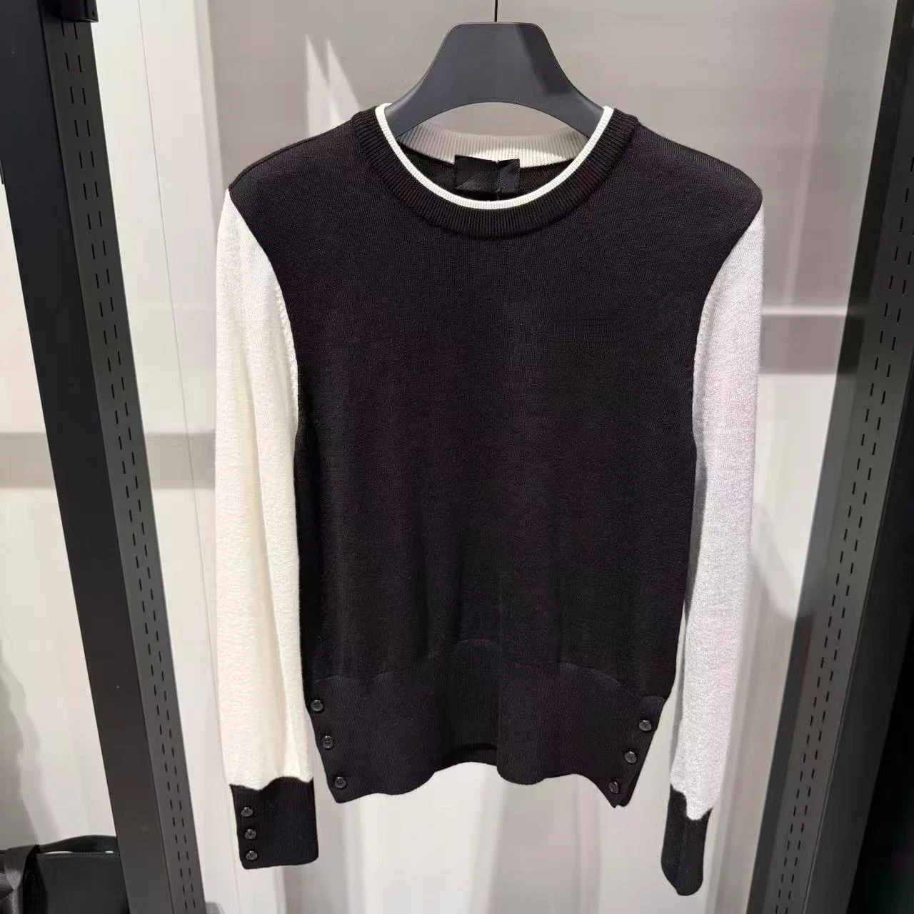 2026 Men Golf Knit Long Sleeve Shirt Crew Neck Color Block Sports Top Casual Athletic Pullover