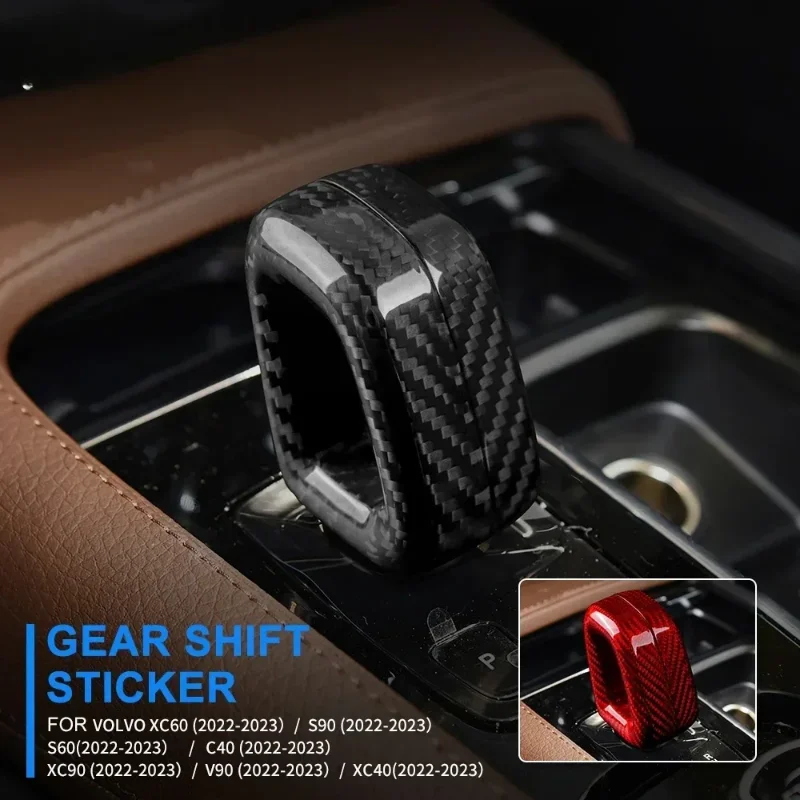 

For Volvo XC60 S60 S90 C40 XC90 V90 XC40 Real Dry Hard Carbon Fiber Cover 2022-2024 Central Control Gear Shift Modification