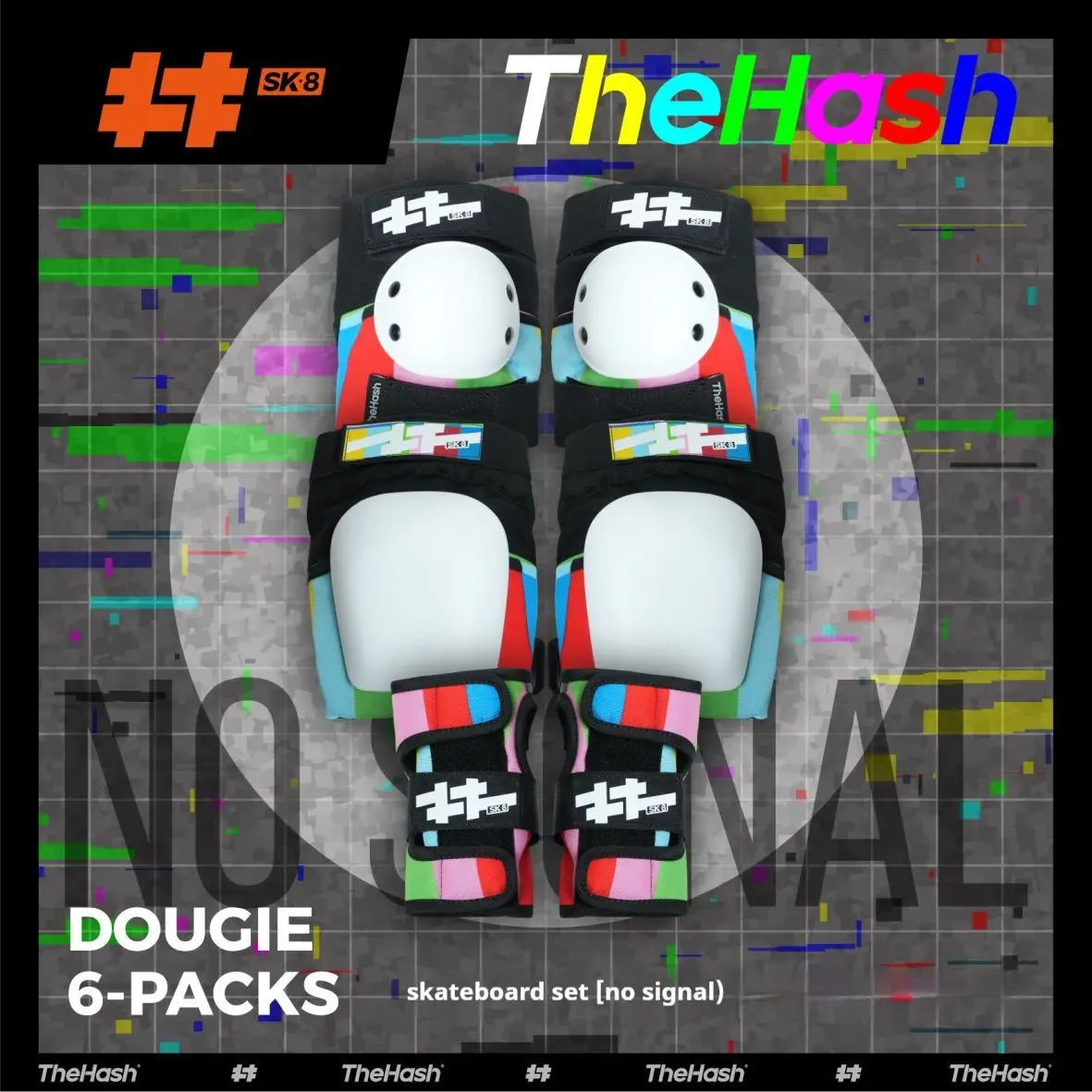 

The Hash 6Pcs Kids/Adults Knee Pads Elbow Pads Wrist Guards Protective Gear for Skateboarding Roller Skating Cycling BMX