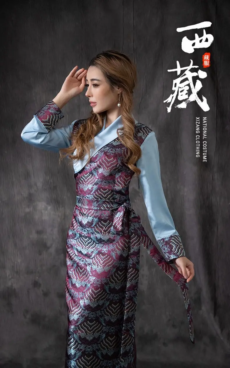 Xizang kostuum dansvoorstelling kostuum Tibetaanse Bola rok reisfotograaf Lhasa