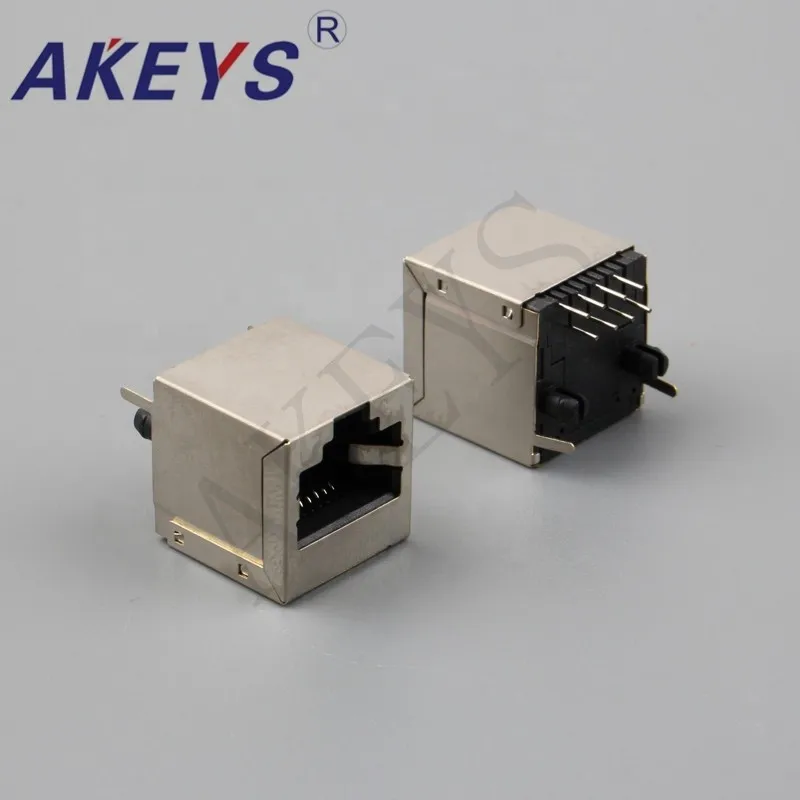 10PCS 5224-8P8C network socket vertical straight 180 degrees crystal head seat RJ45 Connector
