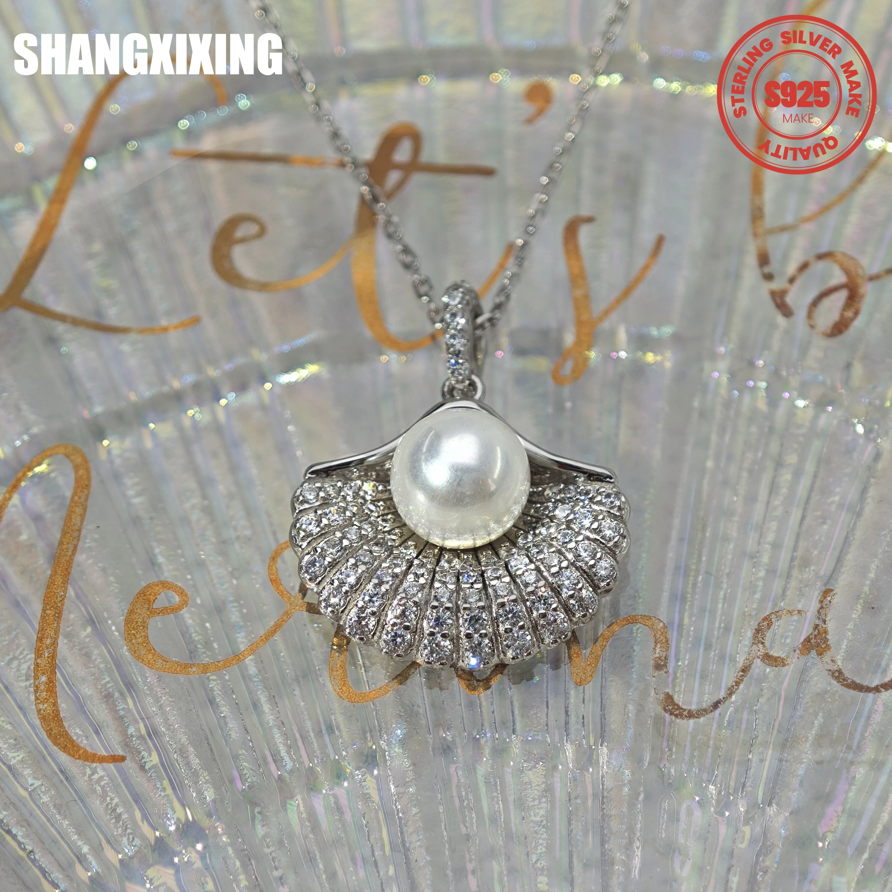 S925 Sterling Silber Muschel Perle Anhänger Halskette Frauen Mode Kragen Kette Schlüsselbein Licht Luxus Charme Urlaub Hochzeit Schmuck