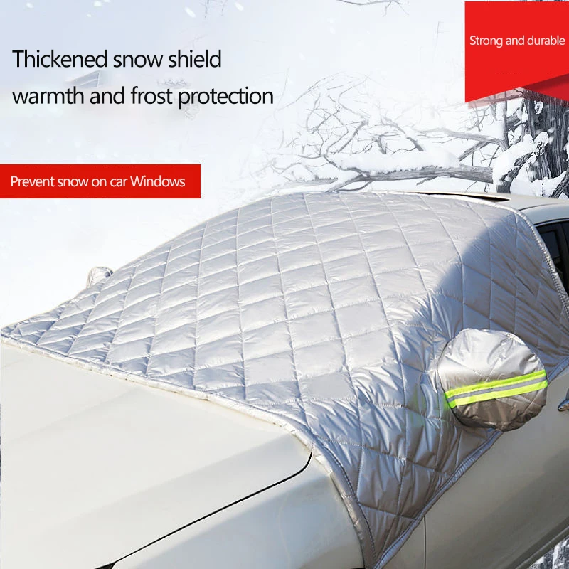 Car snow shield snow shield plus cotton thickened silver tape winter car glass snow cover quilt extra thick warm