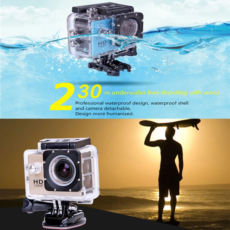 Full HD 1080P Waterproof Camera Mini Portable DV Camcorder Action Camera Video Full Hd For Outdoor Sports Diving Camera