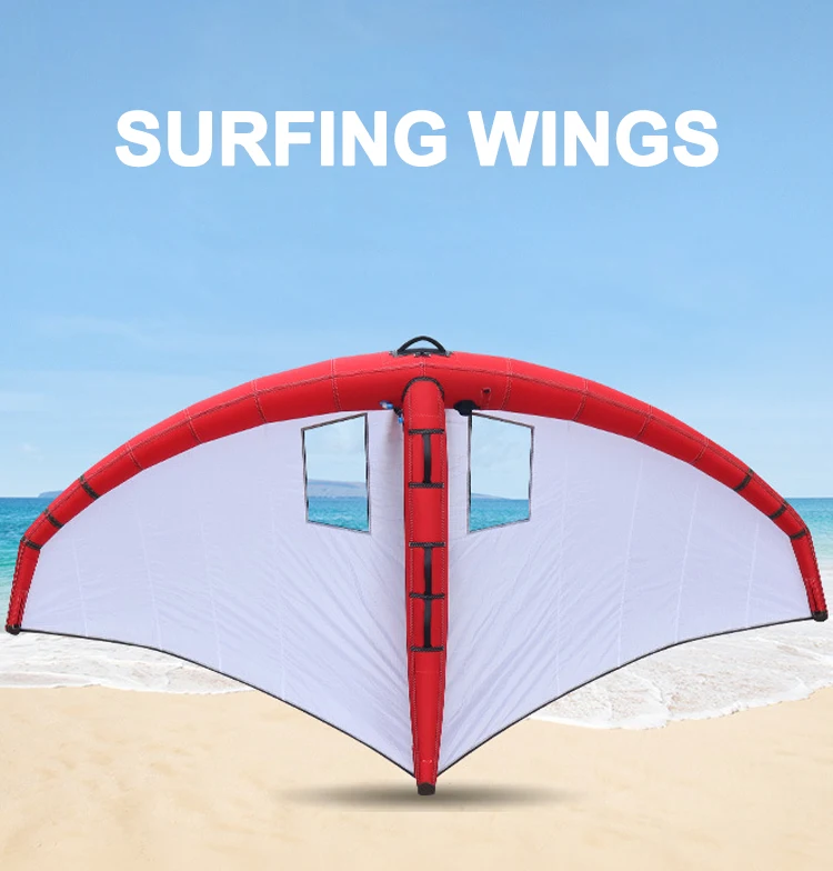 Inflatable Surfing Wind Wing Double Windows Standing Upright Kite Unpowered Gliding Wing Hydrofoil Board Surfboard Handheld