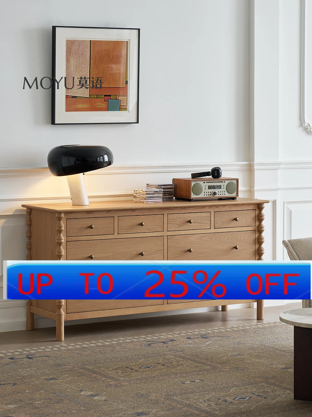 

LMMchess piece side cabinet French retro Roman column storage medieval log color chest