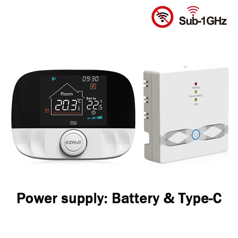 RF Wireless Thermostat Gaskessel Raumbodenheizung Nicht-WiFi programmierbarer Temperaturregler