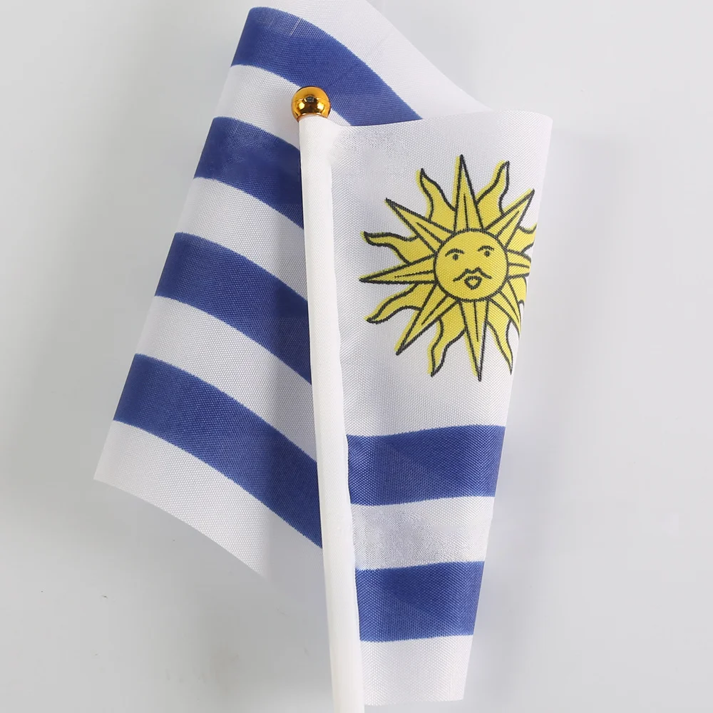 EOODLOVE 10/20/50 pieces 14 * 21cm Uruguayan hand-held plastic stick flag outdoor celebration event Uruguayan flag