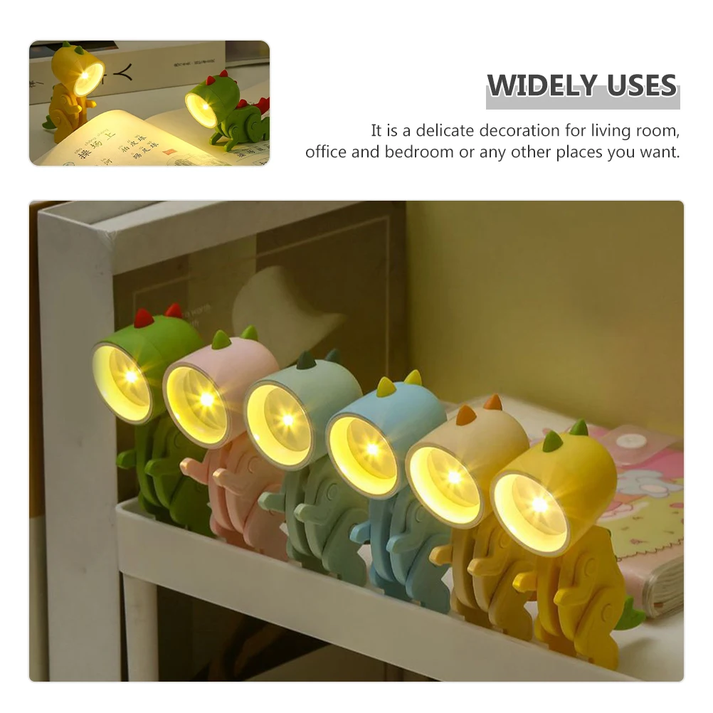 

Cartoon Pet Light Dinosaur Table Lamp LED Warm Kids Bedroom Mini Desk Warm Night Light Lamps Adjustable Foldable
