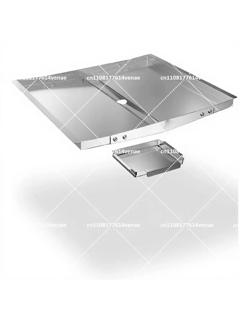 430 Stainless Steel Adjustable BBQ Grease Drip Pan, Universal Oil Drain Tray for Grilling & Roasting