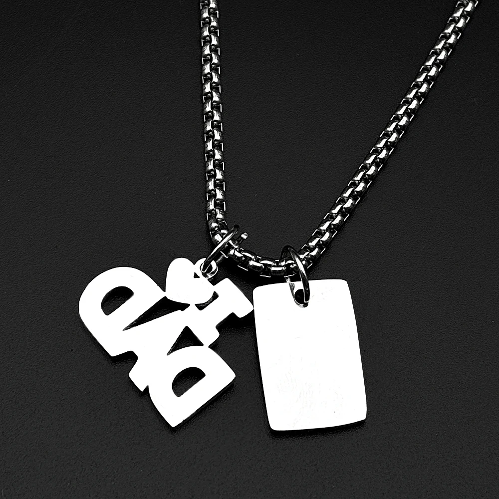 Ich liebe Papa Vatertagsgeschenk Kette Edelstahl Silberfarben Nr. 1 Papa Hundemarken-Anhänger Geburtstag Liebe zum Vater ausdrücken Halskette Schmuck – Detail 6