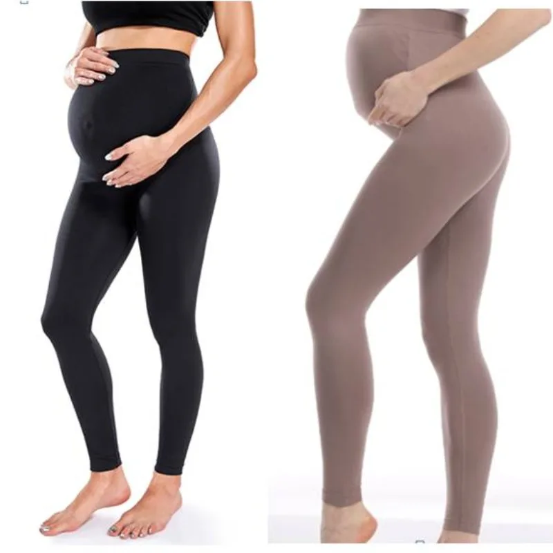 Леггинсы для беременных с высокой талией, узкая одежда для беременных, трикотажные леггинсы с поддержкой живота, брюки для коррекции фигуры