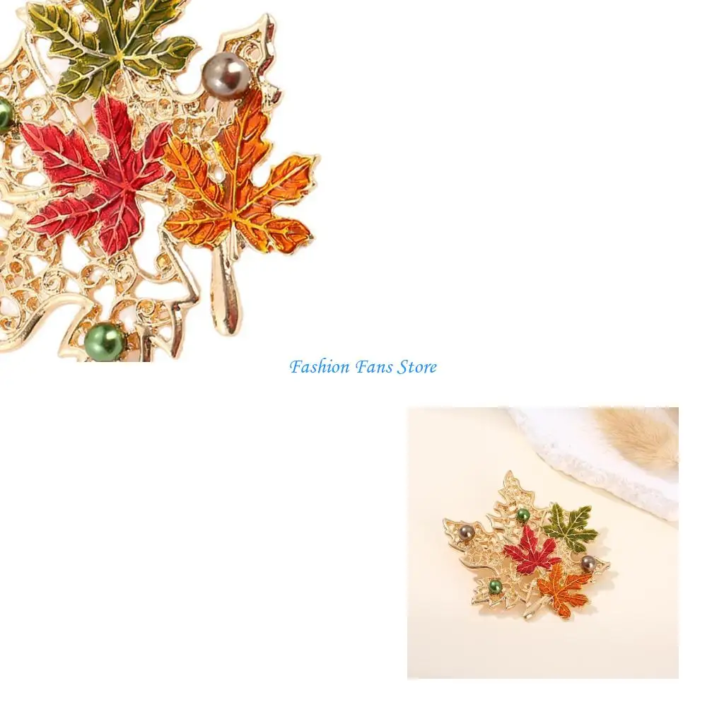 بروش أنيق من خشب القيقب للنساء مزين بكريستال معدني مستوحى من الطراز العتيق لحفلات الزفاف والارتداء اليومي #1