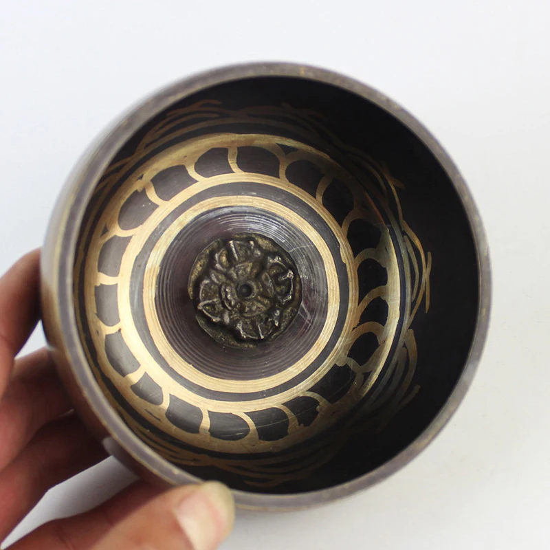 Buddha Sound Bowl Tibetan Bell Yoga Meditation Bowl Metal Singing Bowl Striker Chanting Bowl Brass Chime Handicraft Music