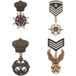 Broszka spinka Republique Francaise orle wiszące zawieszki przypinki na klapę wojskowy bohater medale Retro tarcza geometryczna broszka Medal ze stopu