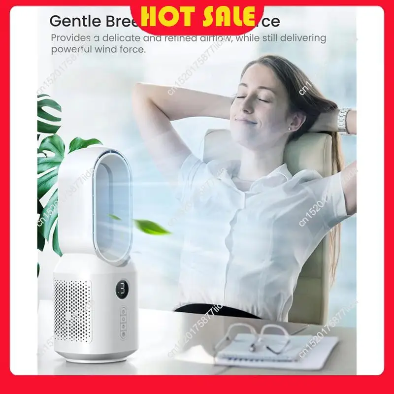 

Needful Quiet Desk Fan, 13 Inch Bladeless Table Fan,Oscillating Fan With 3 Speeds And Night Light For Bedroom, Office