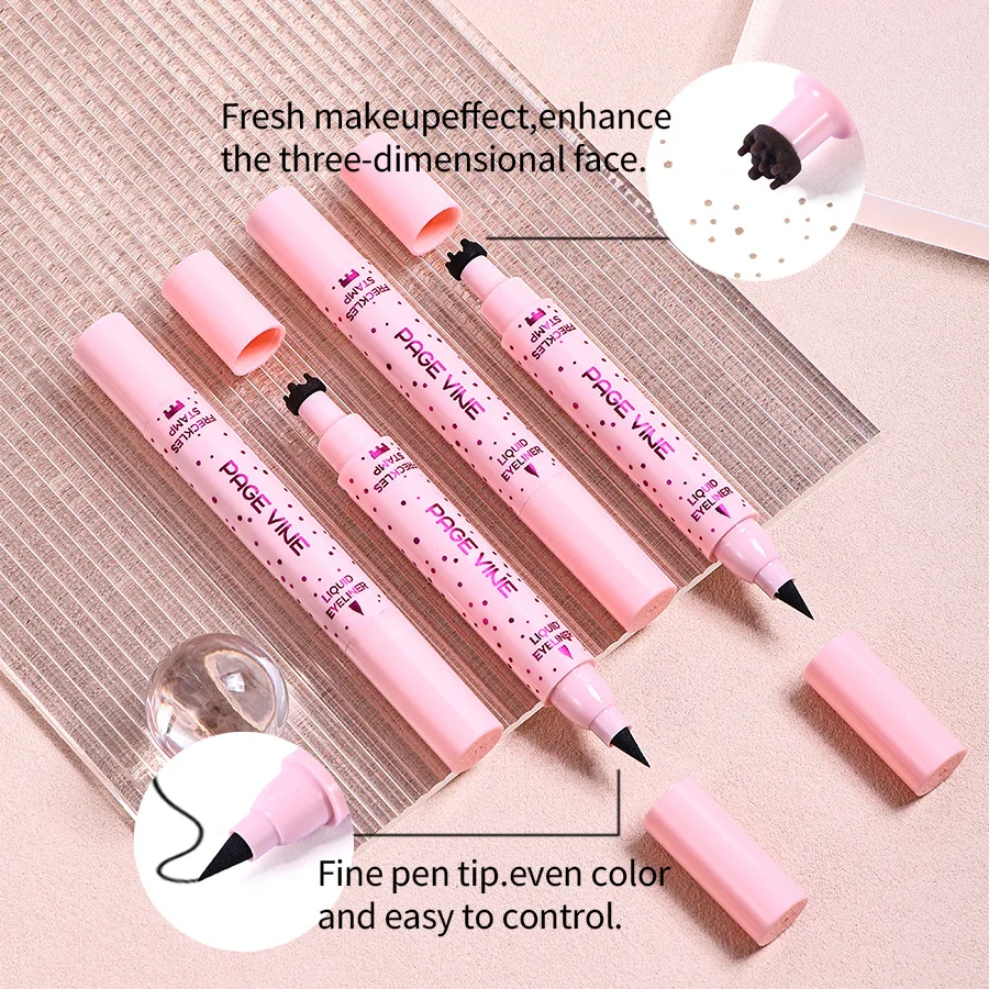Makeup PAGE VINE Natural Freckle Pen Double Head Eyeliner Long-lasting and Easy to Apply Makeup Freckle Eyeliner Pen