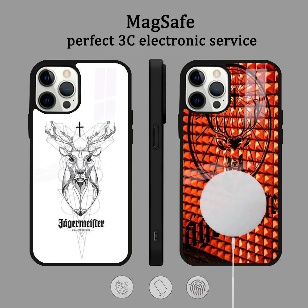 J-Jagermeister-R Phone Case For IPhone 16 15 14 13 12 11 Pro Max Plus Mini Magsafe Mirror Wireless Magnetic Cover