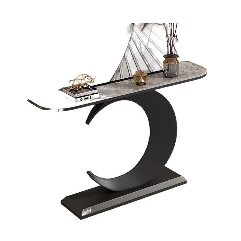 New simple luxury entrance door table small apartment corridor floor ornament shelf large decoration Chinese iron art