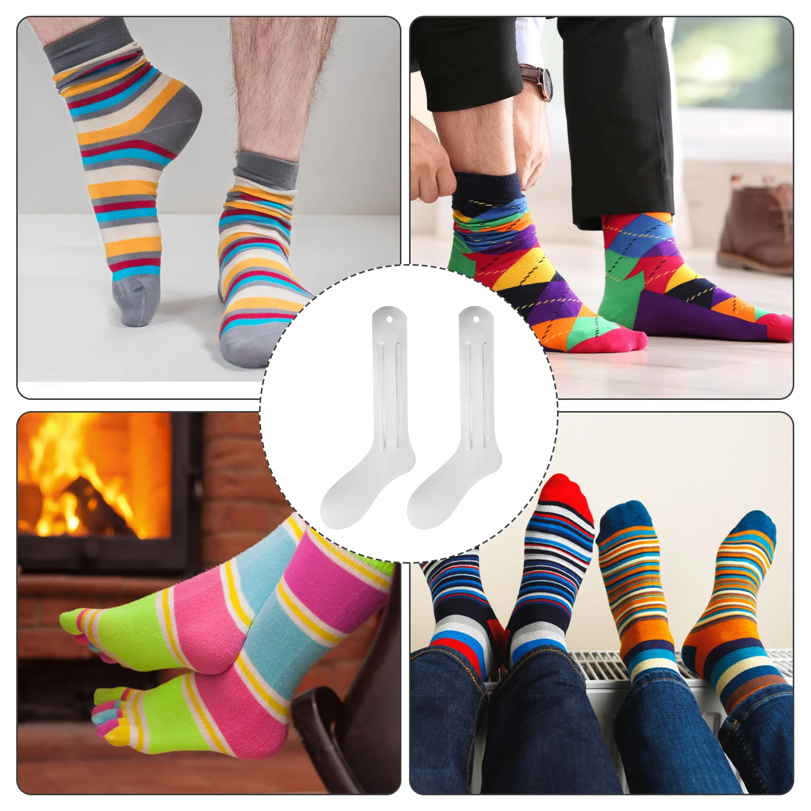 

2Pcs Sock Board Aluminium Metal Straight Sock Jig Heat Press Transfer Sublimation Socks Flat Dye Printing Tool Hanging Hole