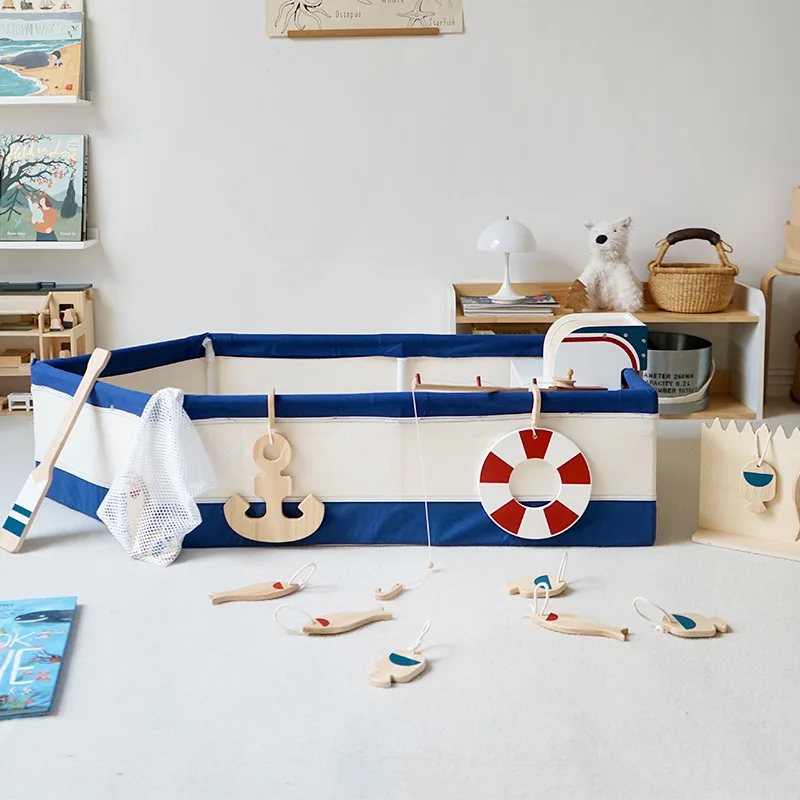

Children's Multifunctional Fishing Boat Fishing Game Wooden Baby Play House Toys Boys and Girls Puzzle