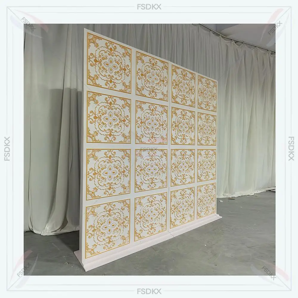 

Wedding Props Floral Backdrop Set 3D Flower Craft Arch Stand Customized Size Event Backdrop