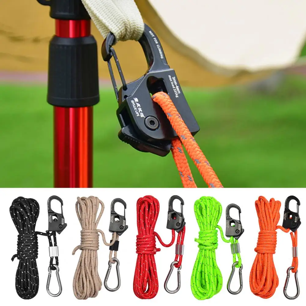 Camping Supplies Durable Tent Rope Tensioner Core Lanyard Adjuster for Camping Gear Strong Load-bearing Portable Design for Easy