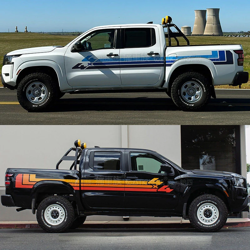 4X4 Car Stickers For Nissan Frontier D23 NP300 Navara Pro-4X D40 D41 2022+ Truck Graphics Stripes Decals Auto Tuning Accessories