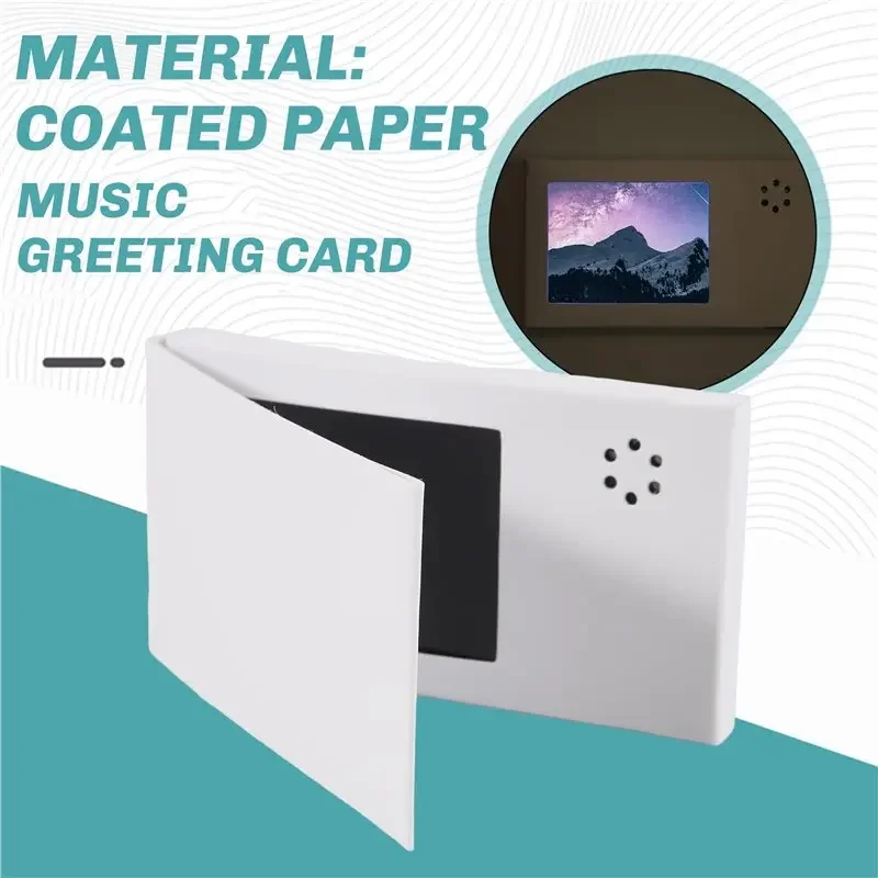 2.4Inch Birthday White Video Book Card 128MB Lcd Invitation Music Gift Greeting Card Upload Video Lcd Greeting