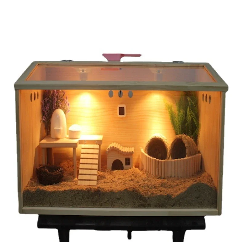 Rutin chicken feeding box breeding cage solid wood hamster golden bear climbing