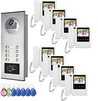 4.3inch Video Intercom System Handle Design 2-12 Units Video Doorbell Door Phone System Dual-Way Intercom for Building Security