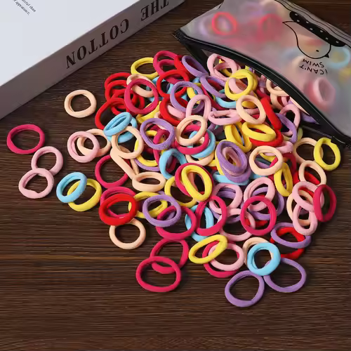 50/100Pcs Hair Bands for Children Colorful Nylon Scrunchie Hair Ties Rubber Band Kids Elastic Hair Leagues Girl Hair Accessories - Image 26