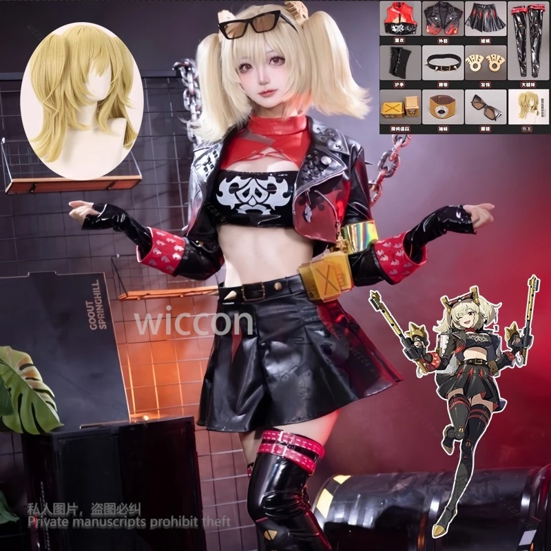 

Burnice Whita Косплей Костюм Аниме Игра Zenless Zone Zero Punk Набор Y2K Jirai Kei Парик Наряд Необычные Платья Реквизит Женщины Хэллоуин