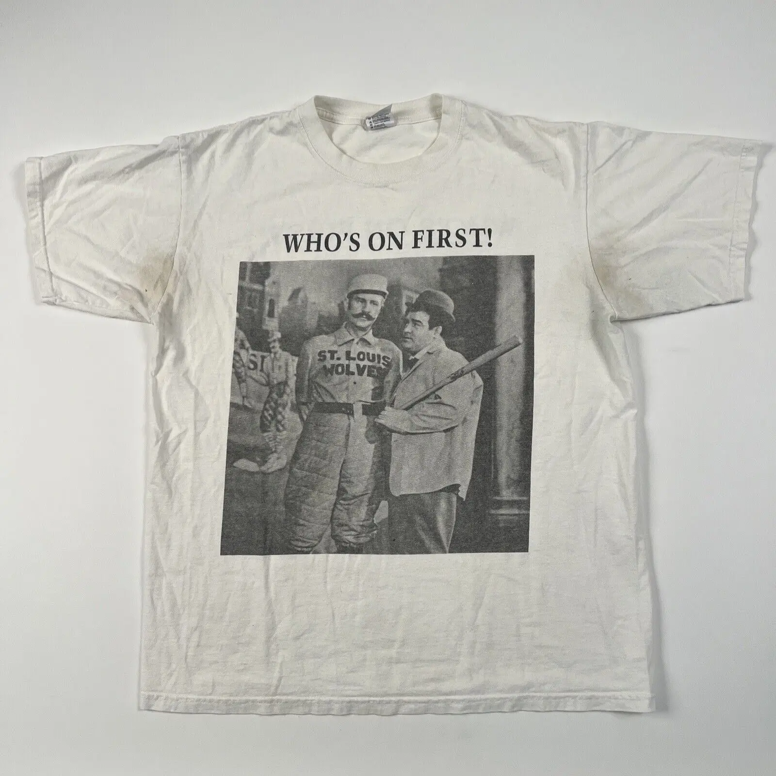 Abbott Costello Who'S On First Baseball Comedy Vintage T Shirt Men'S Large L