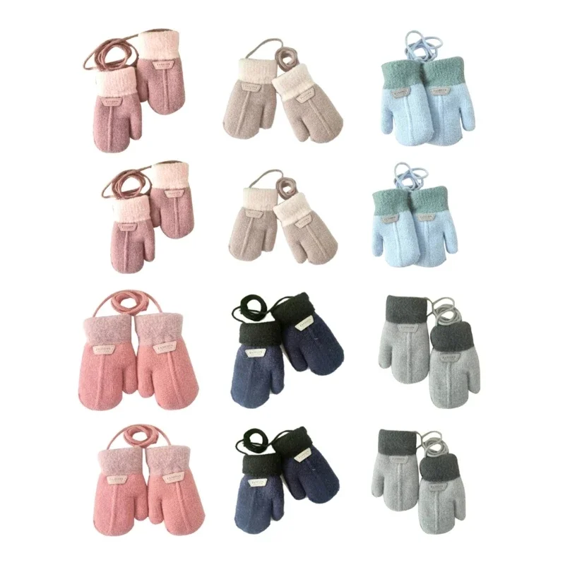 Gants d\'hiver unisexes pour garçons et filles, mitaines pour enfants de 1 à 3 ans, chauffe-mains universels