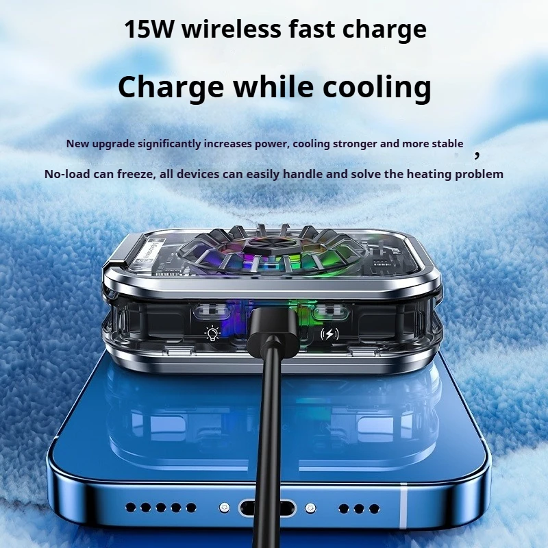 磁気式スマホクーラー-ワイヤレス充電-半導体冷却ファン-ゲーミングラジエーター-スマホ-android-急速冷却-ヒートシンク
