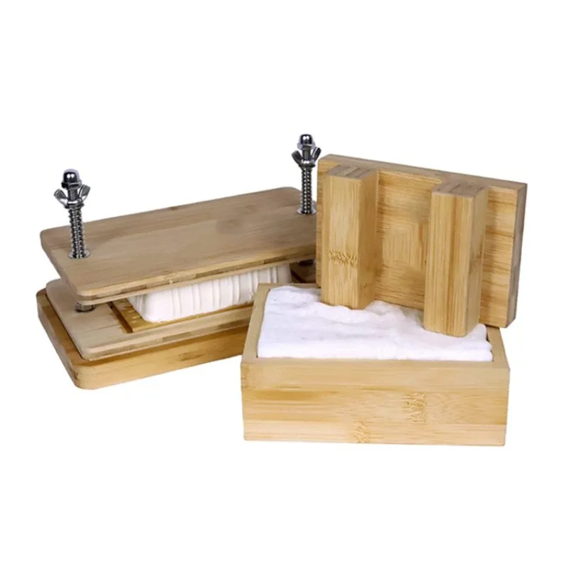 

Multifunction Natural Bamboo Tofu Press With Drip Tray Maker Solid Water Tofu Mold Cheese Maker Tofu Making