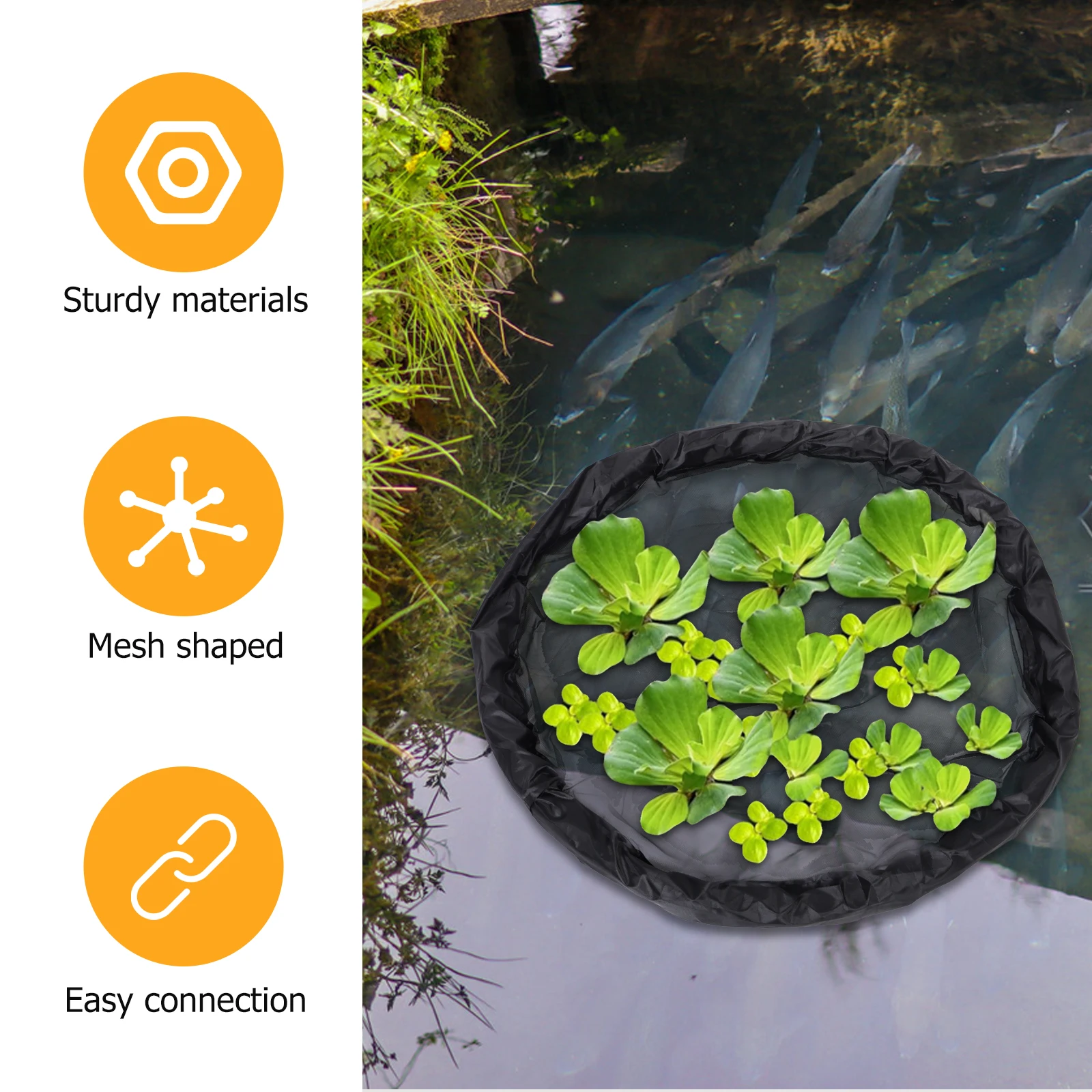 

Floating Plant Island Fish Barrier Protector Fine Mesh Pond Netting for Plant Protection Easy Install Sturdy Durable Garden