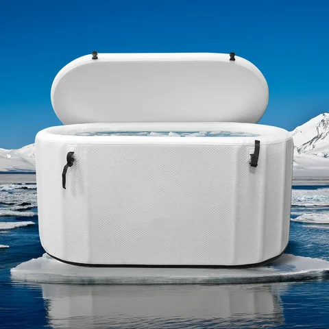 Ultimate Cold Plunge Tub Inflatable Ice Bath Tub With Cover for Athletes Portable & XL Size, Water Chiller Compatible  132/150cm