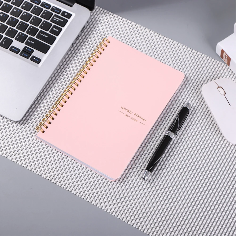 مخطط أسبوعي محمول مع ربط حلزوني للطلاب والمدرسين ، قائمة مهام ، A5 ، 52 أسبوع ، تعقب العادة ، ملاحظات قرطاسية ، كتابة سلسة