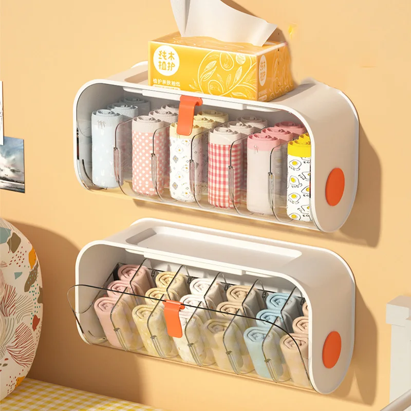 Multifuctional Socks Underwear Storage Artifact Wall-Mounted Punch Free Rack Holder Underwear Bra Household Organizer Supplies