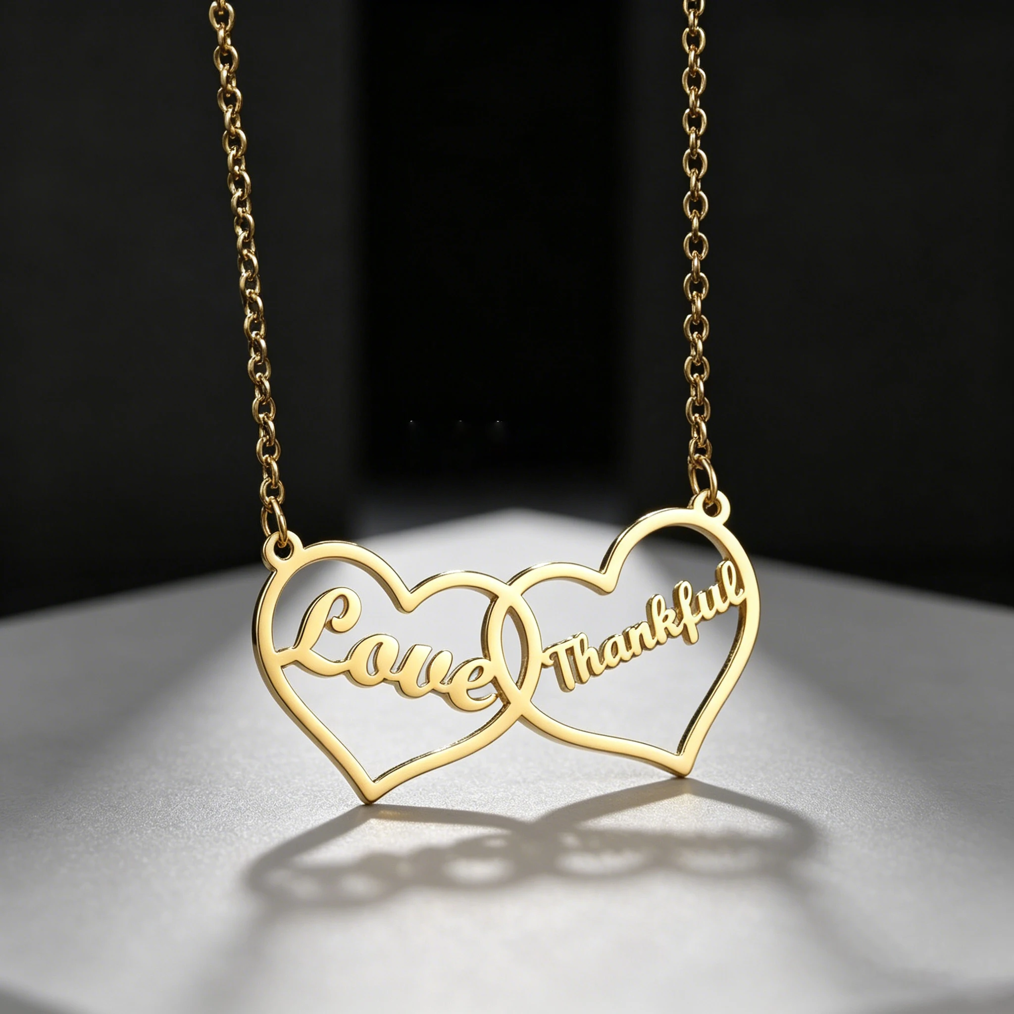 

Custom 2 Names Necklace for Women Stone Zircon Heart Stainless Steel Jewelry Choker Chain Personalized Birthday Gift for Her