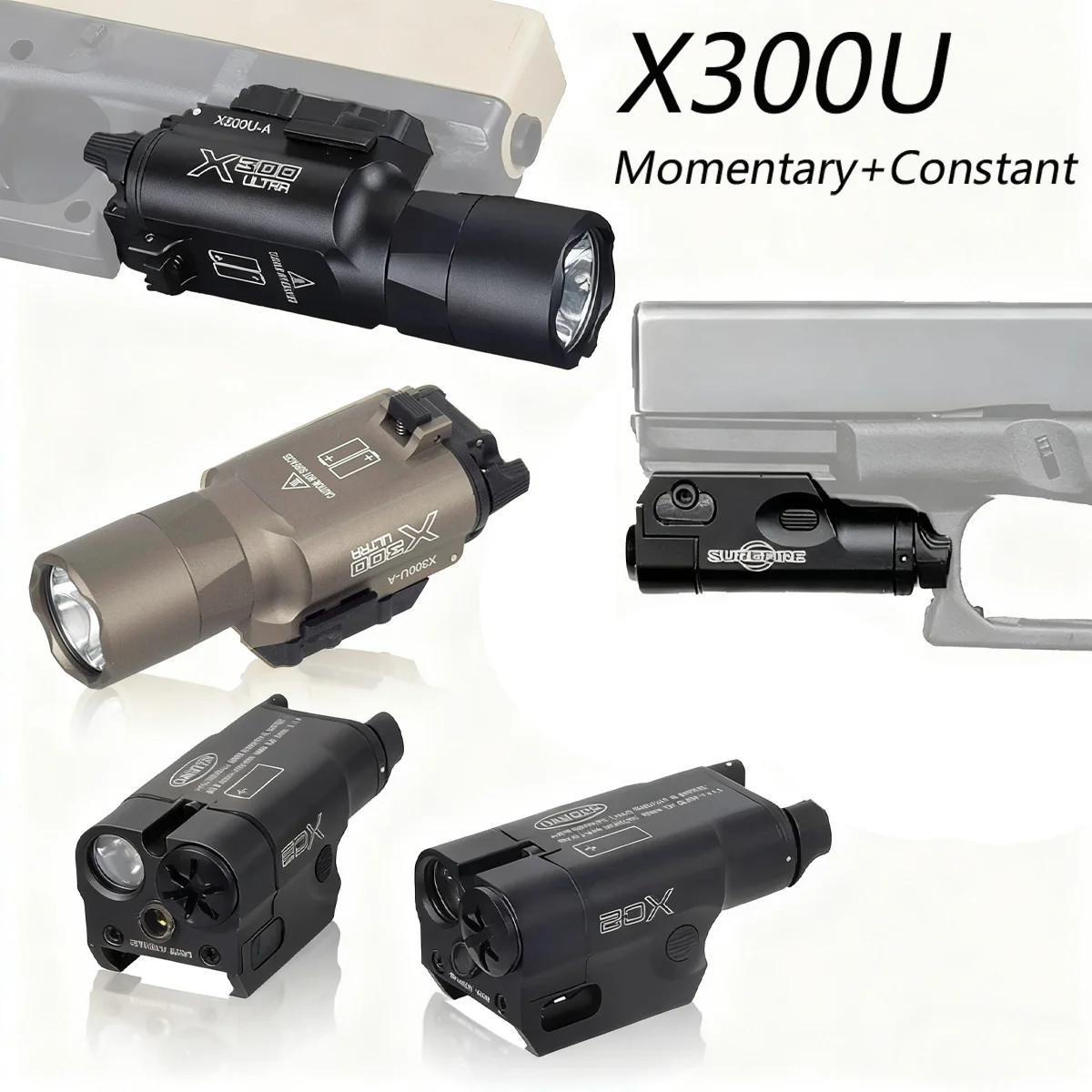 

Тактический фонарь Surefire XC1 X300 Ultra LED для охоты и разведки, для страйкбольного оружия G17 G19, аксессуары для пистолетов