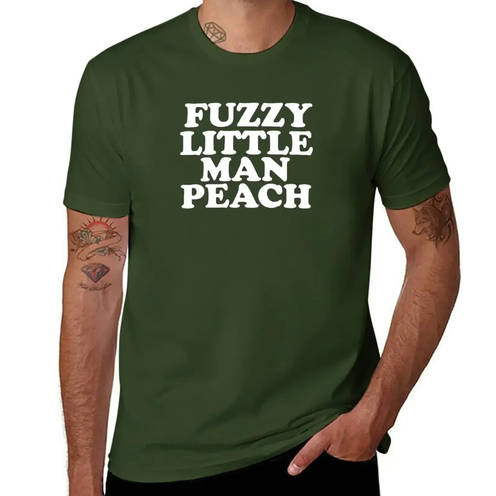 heavyweights plain customs men t shirt Old Gregg - Fuzzy Little Man Peach T-Shirt  men clothing oversized graphic t shirts funny