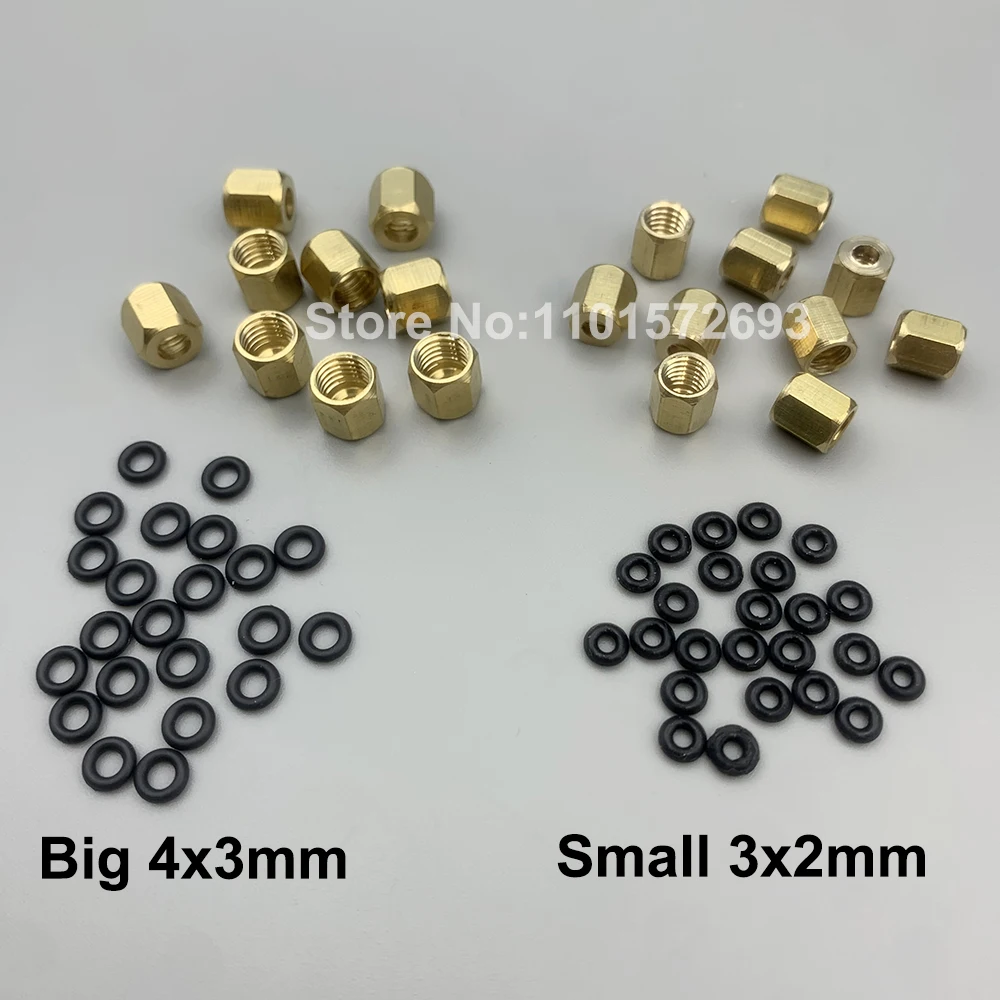 20PC Copper Screw O Ring With 4*3mm 3*2mm Ink Tube Of Epson DX4 DX5 DX7 TX800 XP600 I3200 Mimaki Roland Printer Dumper Connector