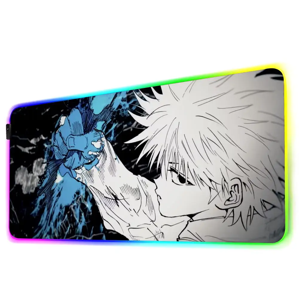 Anime Hunter Muismat RGB Gaming Muismat Grote LED Pad PC Bureaumat Lichtgevende muismat Grote toetsenbordmatten Tafelkleed met achtergrondverlichting