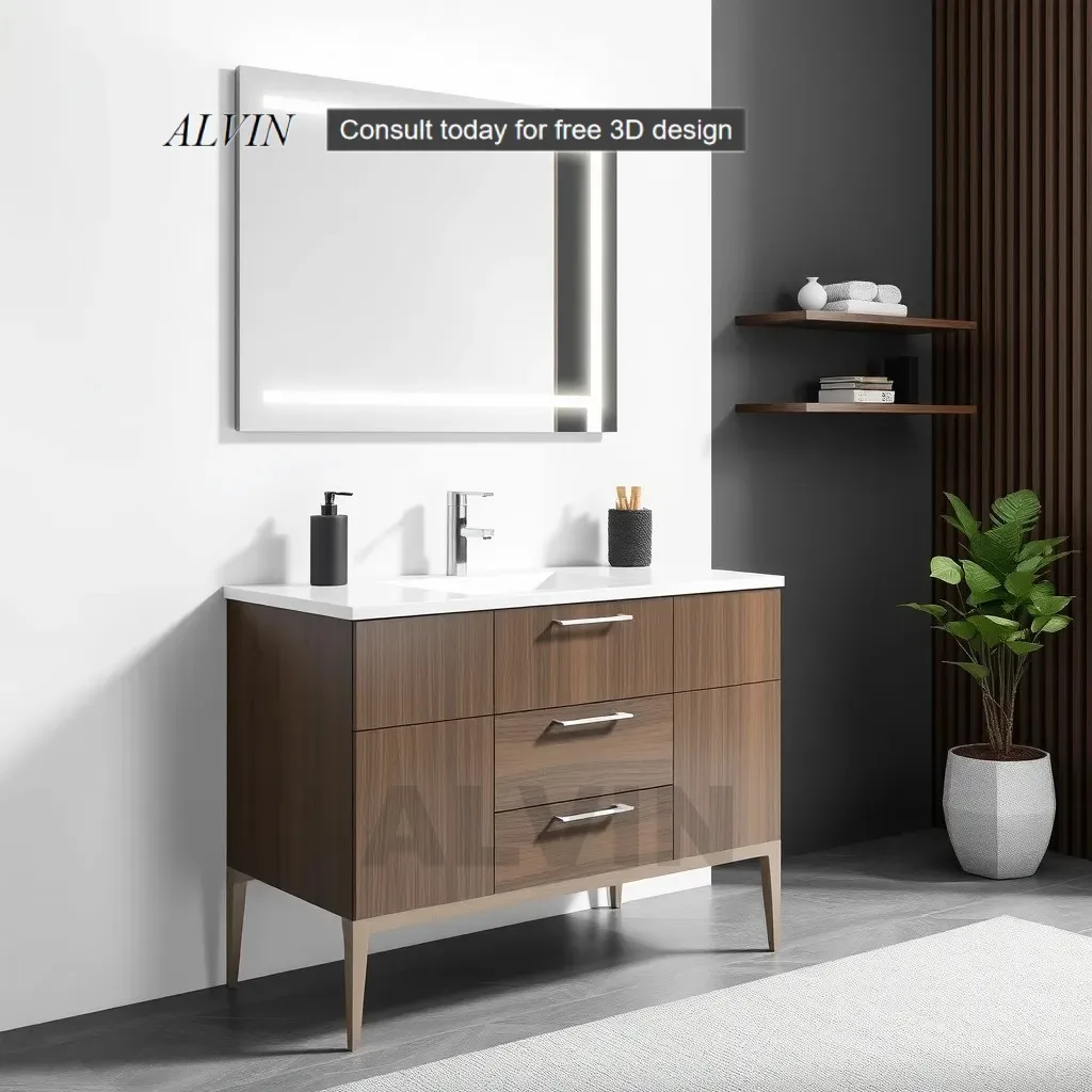 Modern Vanity Bathroom Furniture Wood Storage Wall Mounted Floating Sink Bathroom Vanity Cabinet