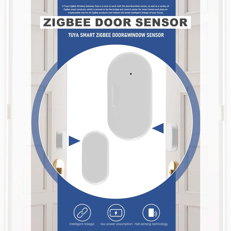 Sensor de puerta y ventana Tuya Zigbee, Automatización del hogar inteligente, protección de seguridad, aplicación Smartlife, alarma remota, empuje en tiempo Real