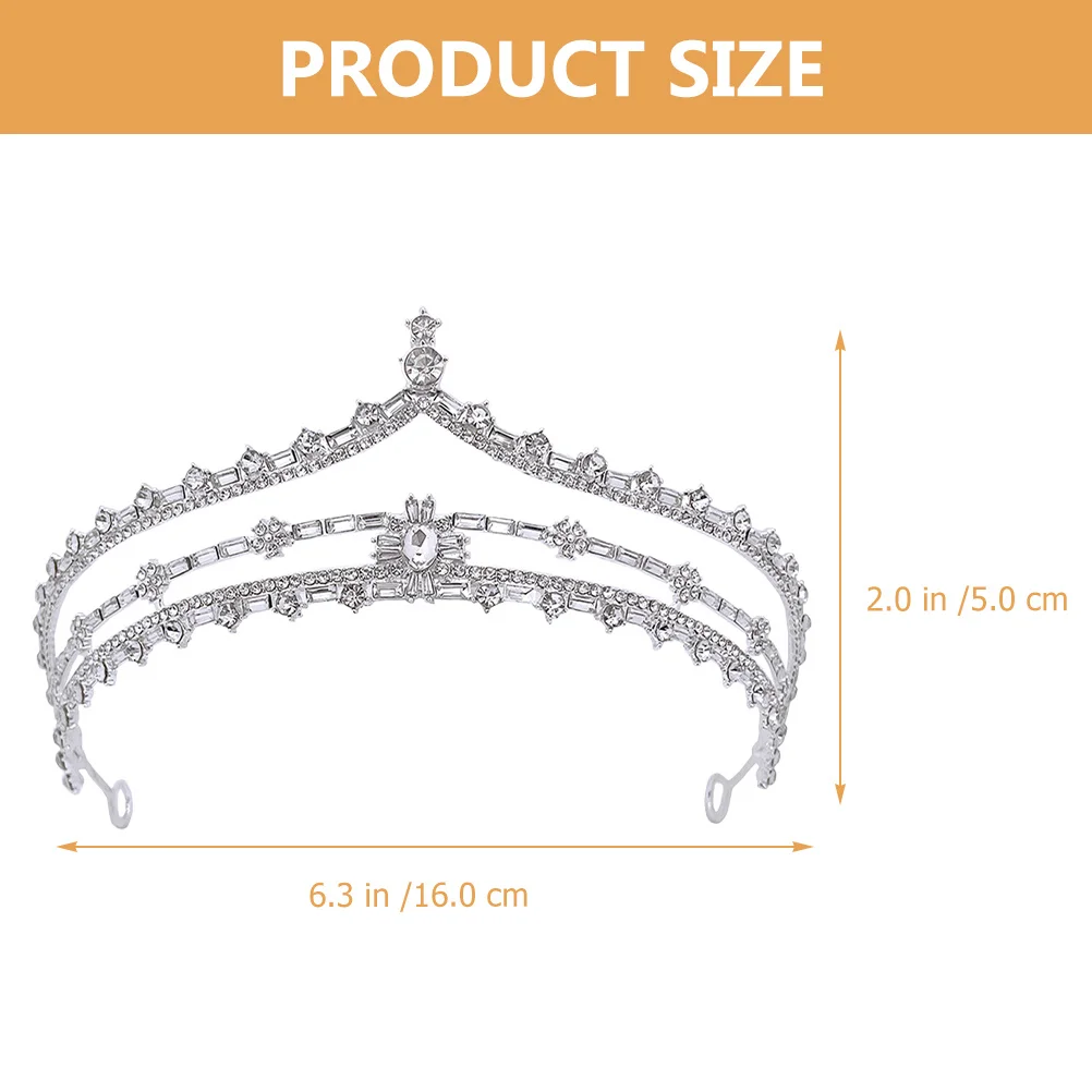 أنيقة العروس تيارا حجر الراين عقال الزفاف تاج الزفاف غطاء الرأس حفلة إكسسوارات الشعر للنساء العروس عقال #6